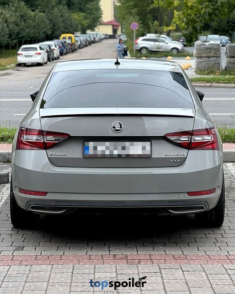 Спойлер багажника Skoda Superb 3 2015-2024 (ABS пластик) сабля Шкода Суперб 3 (чорний глянець) SP-3 фото