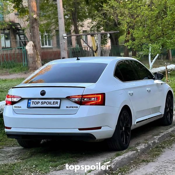 Спойлер багажника Skoda Superb 3 2015-2024 (ABS пластик) сабля Шкода Суперб 3 (чорний глянець) SP-3 фото