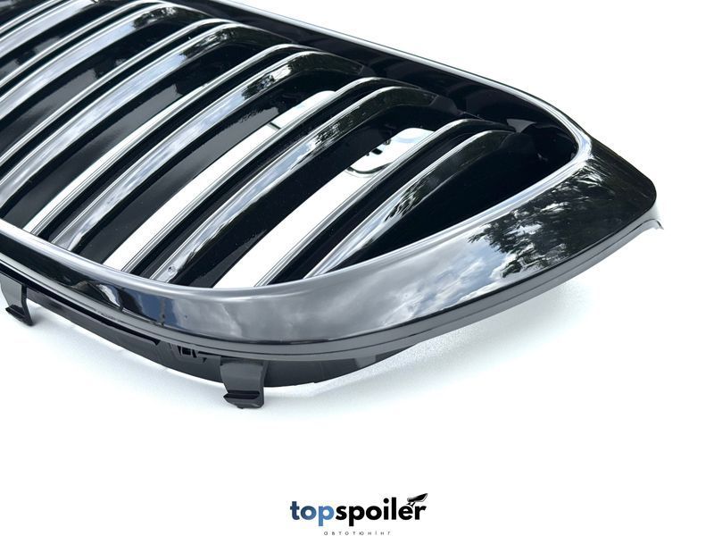 Решітка радіатора BMW X3 G01 / X4 G02 2017-2021 Double line стиль M (ніздрі, ноздри БМВ) чорний глянець G01-M2 фото