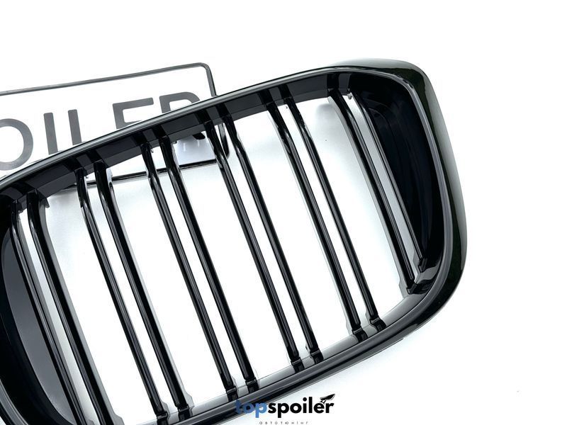 Решітка радіатора BMW X3 G01 / X4 G02 2017-2021 Double line стиль M (ніздрі, ноздри БМВ) чорний глянець G01-M2 фото