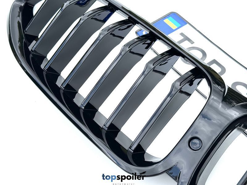 Решітка радіатора BMW 8 G14 G15 G16 2018-2022 Single line стиль M (ніздрі, ноздри БМВ) чорний глянець G14-M1 фото