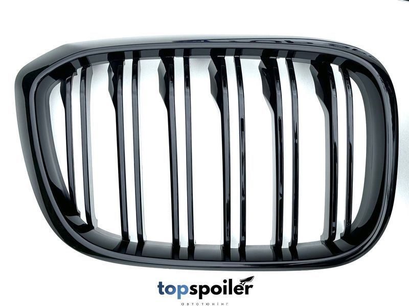 Решітка радіатора BMW X3 G01 / X4 G02 2017-2021 Double line стиль M LCI (ніздрі, ноздри БМВ) чорний глянець G01-M3 фото
