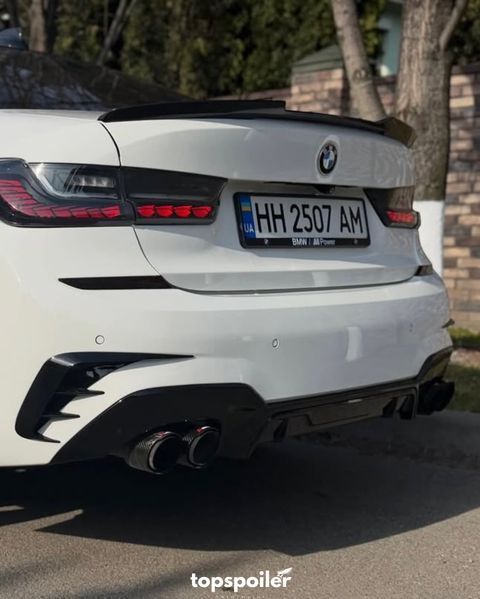 Спойлер багажника BMW 3 G20 2019+ стиль М4 (ABS пластик) дактейл БМВ (чорний глянець) G20-M4 фото