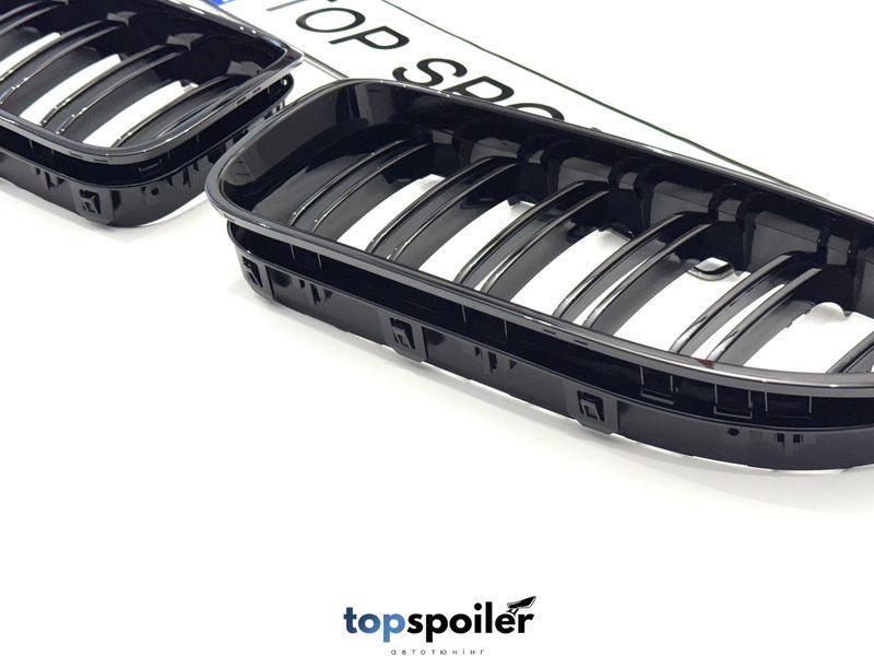 Решітка радіатора BMW 6 F06 / F12 / F13 2011-2016 стиль М (ніздрі, ноздри БМВ Ф06, Ф12, Ф13) чорний глянець F06-F12-F13 фото