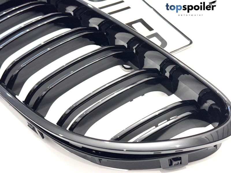 Решітка радіатора BMW 6 F06 / F12 / F13 2011-2016 стиль М (ніздрі, ноздри БМВ Ф06, Ф12, Ф13) чорний глянець F06-F12-F13 фото