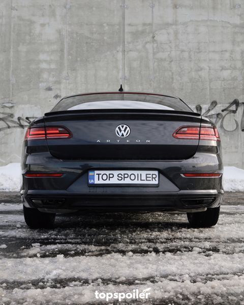 Спойлер багажника Volkswagen Arteon 2017+ (ABS пластик) сабля Артеон (чорний глянець) ART-17 фото