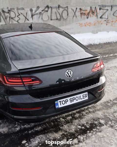 Спойлер багажника Volkswagen Arteon 2017+ (ABS пластик) сабля Артеон (чорний глянець) ART-17 фото