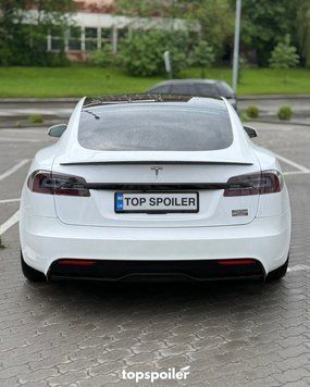 Спойлер багажника Tesla Model S 2012-2023 (ABS пластик) сабля Тесла модел С (чорний глянець) S-1 фото