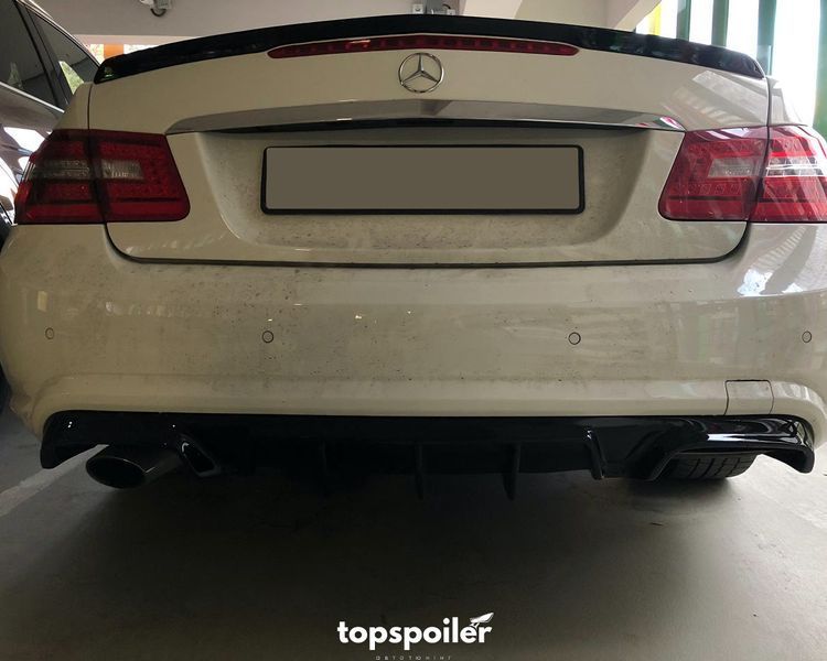 Спойлер багажника Mercedes-Benz E class w207 Coupe 2009-2017 (ABS пластик) сабля Мерседес 207 купе (чорний глянець) W207-1 фото