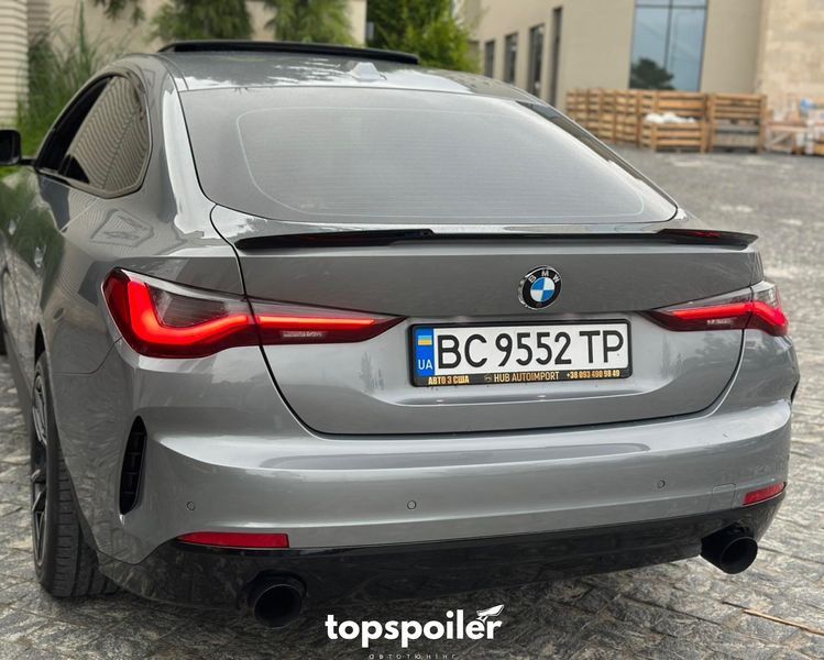 Спойлер багажника BMW 4 G26 Gran Coupe 2020+ стиль М4 (ABS пластик) дактейл БМВ (чорний глянець) 4-GS фото