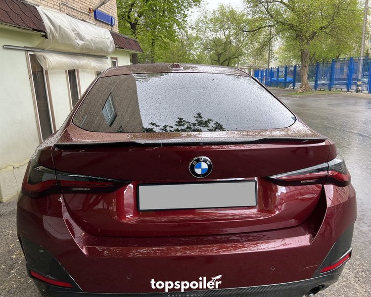 Спойлер багажника BMW 4 G26 Gran Coupe 2020+ стиль М4 (ABS пластик) дактейл БМВ (чорний глянець) 4-GS фото