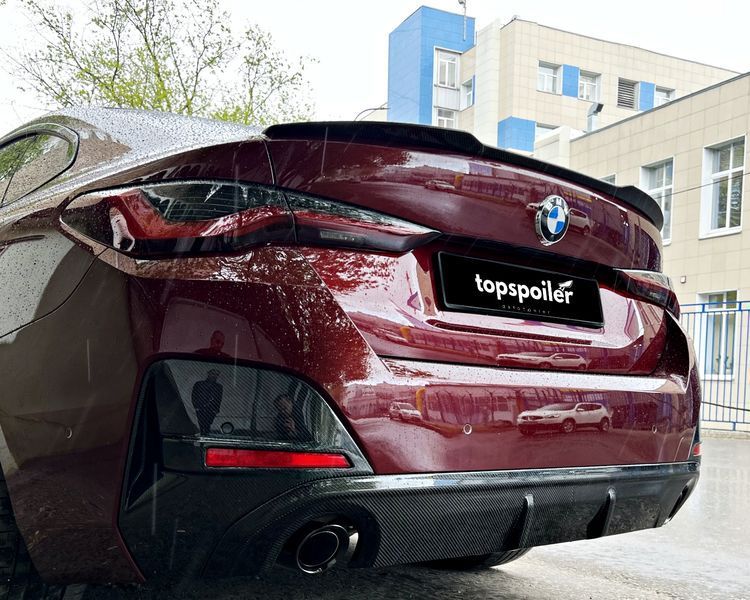 Спойлер багажника BMW 4 G26 Gran Coupe 2020+ стиль М4 (ABS пластик) дактейл БМВ (чорний глянець) 4-GS фото