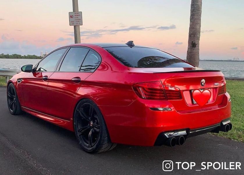 Спойлер багажника BMW 5 F10 2010-2017 стиль М5 (ABS пластик) сабля БМВ Ф10 (чорний глянець) F10-M5 фото