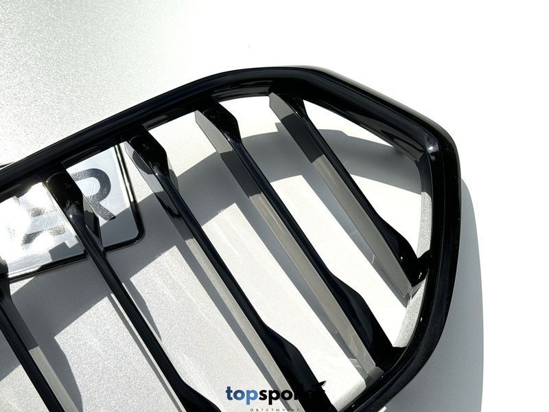 Решітка радіатора BMW X6 G06 2019+ Single line стиль M (ніздрі, ноздри БМВ) чорний глянець G06-1 фото