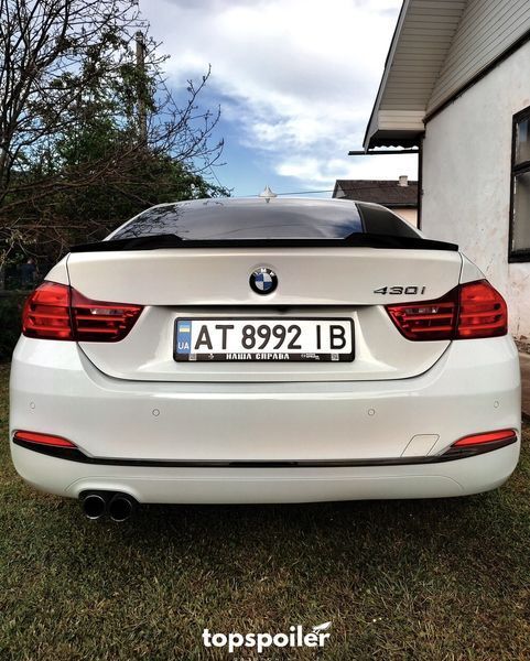 Спойлер багажника BMW 4 F36 Gran Coupe 2014-2020 стиль М4 (ABS пластик) дактейл БМВ Ф36 (чорний глянець) F36-M4 фото