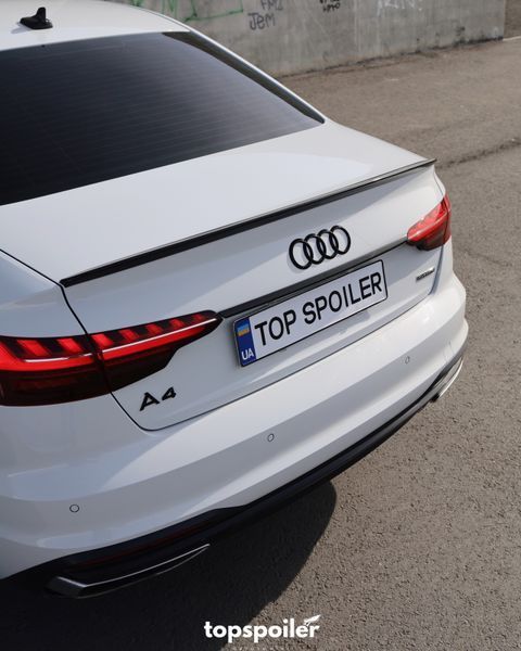 Спойлер багажника Audi A4 B9 2020+ стиль S4 (ABS пластик) сабля Ауді Ауди А4 б9 рестайлінг (чорний глянець) B9-20 фото