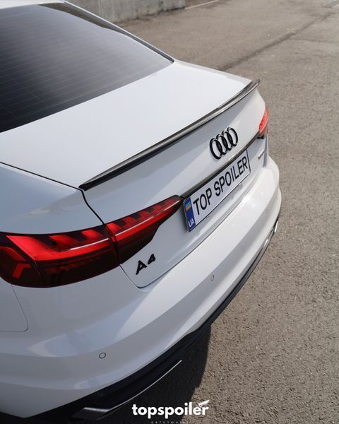 Спойлер багажника Audi A4 B9 2020+ стиль S4 (ABS пластик) сабля Ауді Ауди А4 б9 рестайлінг (чорний глянець) B9-20 фото