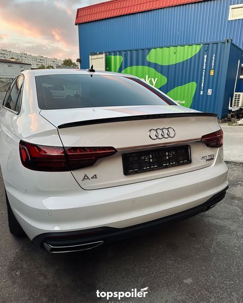 Спойлер багажника Audi A4 B9 2020+ стиль S4 (ABS пластик) сабля Ауді Ауди А4 б9 рестайлінг (чорний глянець) B9-20 фото