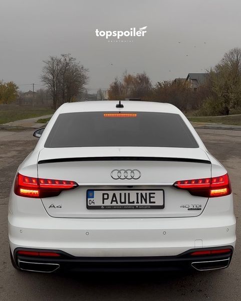 Спойлер багажника Audi A4 B9 2020+ стиль S4 (ABS пластик) сабля Ауді Ауди А4 б9 рестайлінг (чорний глянець) B9-20 фото