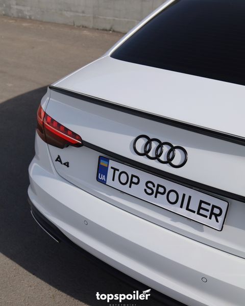 Спойлер багажника Audi A4 B9 2020+ стиль S4 (ABS пластик) сабля Ауді Ауди А4 б9 рестайлінг (чорний глянець) B9-20 фото