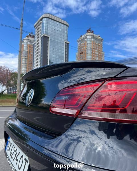 Спойлер багажника Volkswagen Passat CC 2008-2016 (ABS пластик) сабля Пассат СС (чорний глянець) CC-01 фото