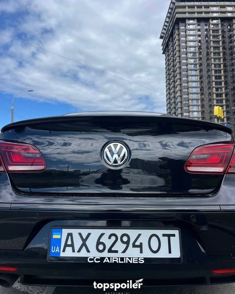 Спойлер багажника Volkswagen Passat CC 2008-2016 (ABS пластик) сабля Пассат СС (чорний глянець) CC-01 фото