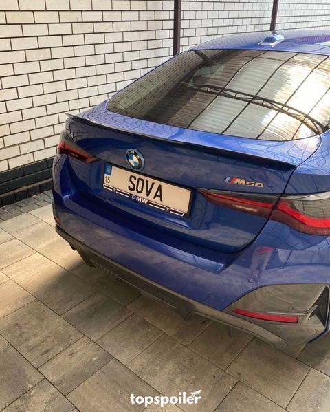 Спойлер багажника BMW i4 2021+ стиль М4 (ABS пластик) дактейл БМВ (чорний глянець) I4-21 фото
