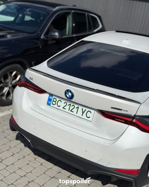 Спойлер багажника BMW i4 2021+ стиль М4 (ABS пластик) дактейл БМВ (чорний глянець) I4-21 фото