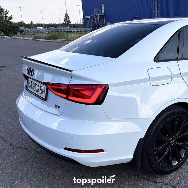 Спойлер багажника Audi A3 8V 2013-2020 стиль S3 (ABS пластик) сабля Ауді Ауди А3 (чорний глянець) A3-S3 фото