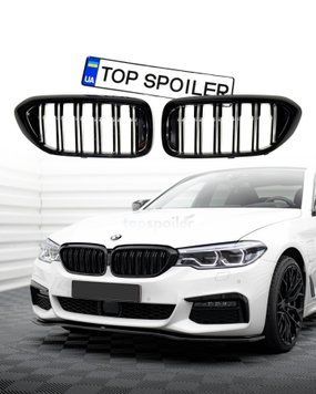 Решітка радіатора BMW 5 G30 / G31 F90 2017-2020 стиль М (ніздрі, ноздри БМВ G30 Ф90) чорний глянець G30-17 фото