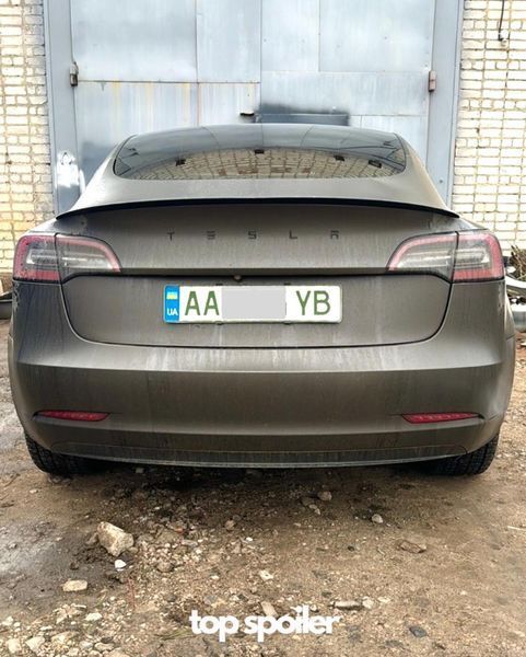 Спойлер багажника Tesla Model 3 2017-2022 (ABS пластик) сабля Тесла модел 3 (чорний глянець) MOD-3 фото