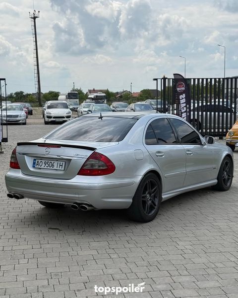 Спойлер багажника Mercedes-Benz E class w211 2002-2007 (ABS пластик) сабля Мерседес 211 (чорний глянець) W211 фото