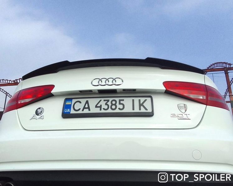 Спойлер багажника Audi A4 B8 2007-2016 стиль M4 (ABS пластик) дактейл Ауді Ауди А4 б8 (чорний глянець) B8-M4 фото