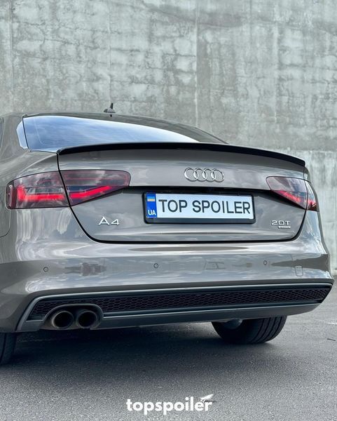 Спойлер багажника Audi A4 B8 2007-2016 стиль S4 (ABS пластик) сабля Ауді Ауди А4 б8 (чорний глянець) B8-S4 фото