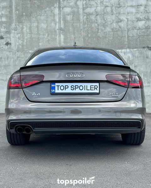 Спойлер багажника Audi A4 B8 2007-2016 стиль S4 (ABS пластик) сабля Ауді Ауди А4 б8 (чорний глянець) B8-S4 фото