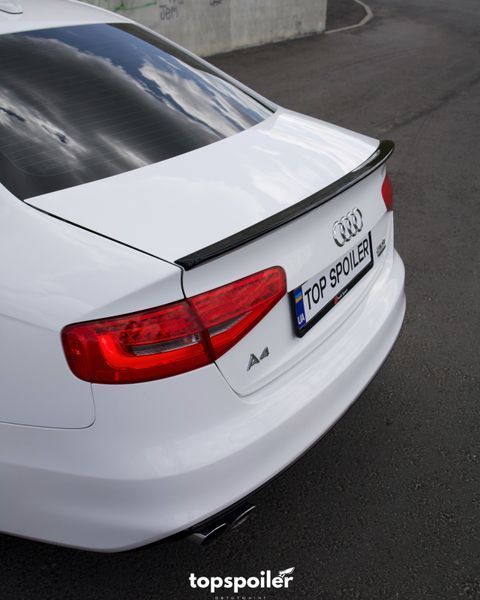 Спойлер багажника Audi A4 B8 2007-2016 стиль S4 (ABS пластик) сабля Ауді Ауди А4 б8 (чорний глянець) B8-S4 фото