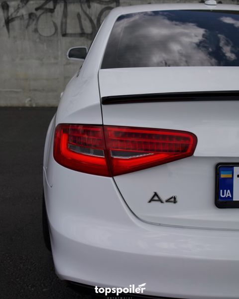 Спойлер багажника Audi A4 B8 2007-2016 стиль S4 (ABS пластик) сабля Ауді Ауди А4 б8 (чорний глянець) B8-S4 фото