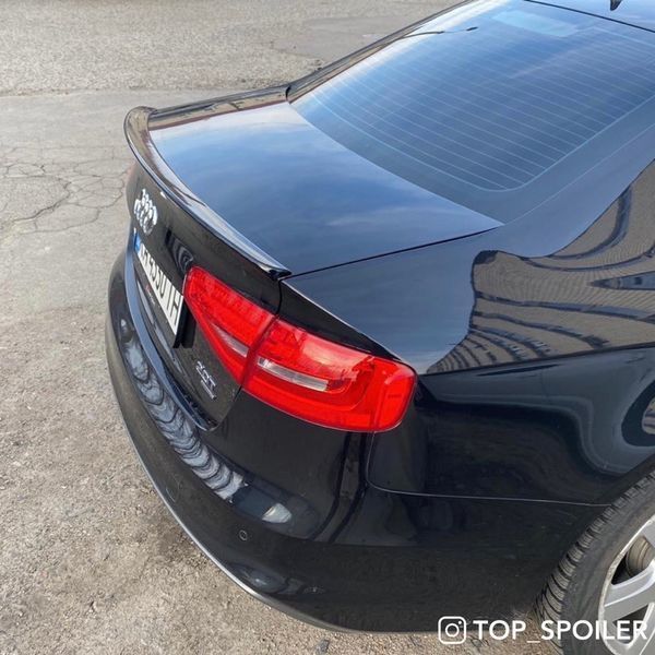 Спойлер багажника Audi A4 B8 2007-2016 стиль S4 (ABS пластик) сабля Ауді Ауди А4 б8 (чорний глянець) B8-S4 фото