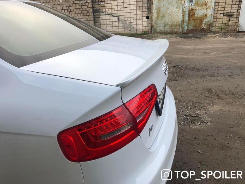 Спойлер багажника Audi A4 B8 2007-2016 стиль S4 (ABS пластик) сабля Ауді Ауди А4 б8 (чорний глянець) B8-S4 фото