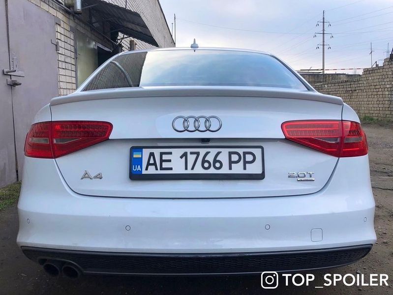 Спойлер багажника Audi A4 B8 2007-2016 стиль S4 (ABS пластик) сабля Ауді Ауди А4 б8 (чорний глянець) B8-S4 фото