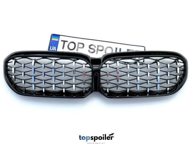 Решітка радіатора BMW 5 G30 / G31 F90 2021+ Diamond chrome (ніздрі, ноздри БМВ G30 Ф90) G30-DIA фото