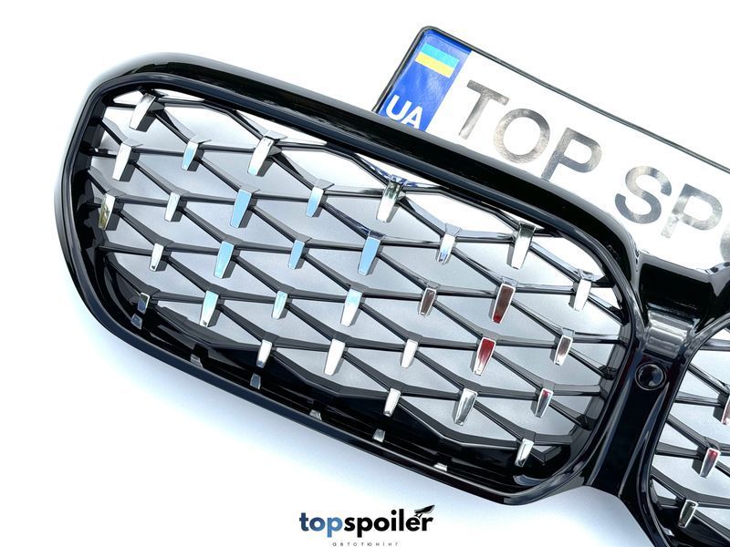 Решітка радіатора BMW 5 G30 / G31 F90 2021+ Diamond chrome (ніздрі, ноздри БМВ G30 Ф90) G30-DIA фото