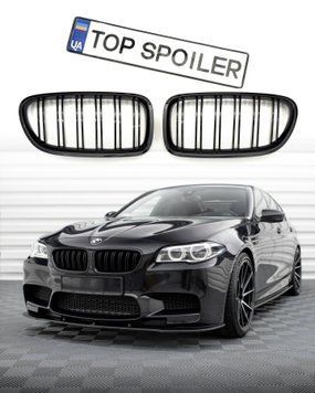 Решітка радіатора BMW 5 F10 / F11 2010-2017 стиль М (ніздрі, ноздри Ф10 Ф11) чорний глянець F-10-M фото
