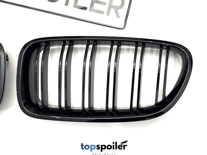 Решітка радіатора BMW 5 F10 / F11 2010-2017 стиль М (ніздрі, ноздри Ф10 Ф11) чорний глянець F-10-M фото