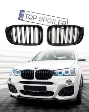 Решітка радіатора BMW X3 F25 / X4 F26 2014-2017 стиль М (ніздрі, ноздри Ф25 Ф26) чорний глянець F25-M фото