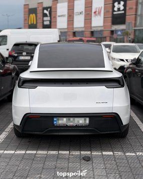 Спойлер багажника Tesla Model Y 2025+ (ABS пластик) сабля Тесла модел Y рестайлінг (чорний глянець) Y-25 фото