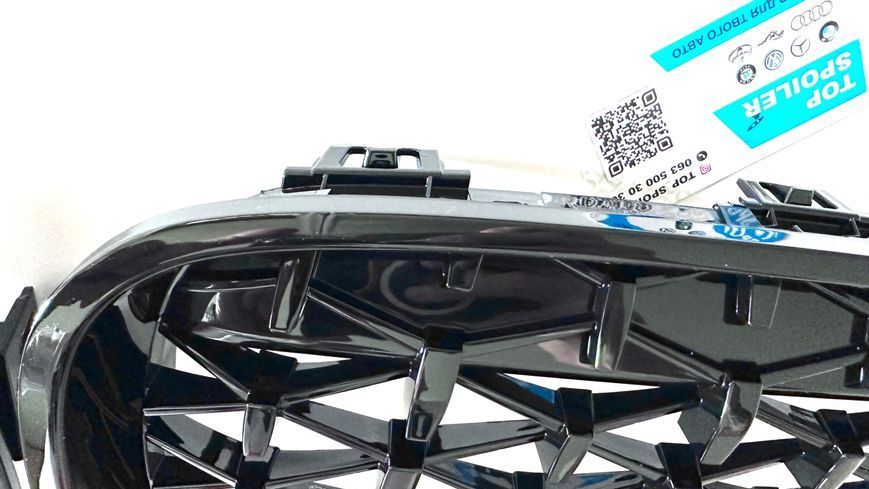 Решітка радіатора BMW 4 F32 / F33 / F36 стиль Diamond (ніздрі, ноздри Ф32 Ф33 Ф36) чорний глянець F32-DIA фото