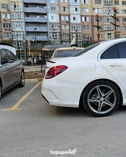 Спойлер багажника Mercedes-Benz C class w205 2014-2019 стиль AMG (ABS пластик) сабля Мерседес 205 (чорний глянець) w205-1 фото