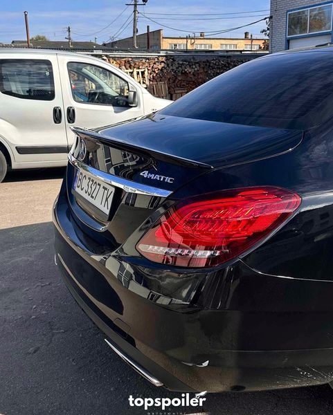 Спойлер багажника Mercedes-Benz C class w205 2014-2019 стиль AMG (ABS пластик) сабля Мерседес 205 (чорний глянець) w205-1 фото