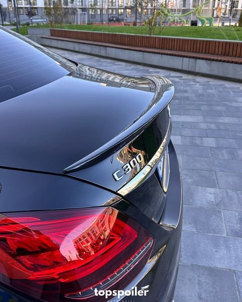 Спойлер багажника Mercedes-Benz C class w205 2014-2019 стиль AMG (ABS пластик) сабля Мерседес 205 (чорний глянець) w205-1 фото